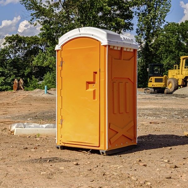 how often are the portable restrooms cleaned and serviced during a rental period in Mesquite